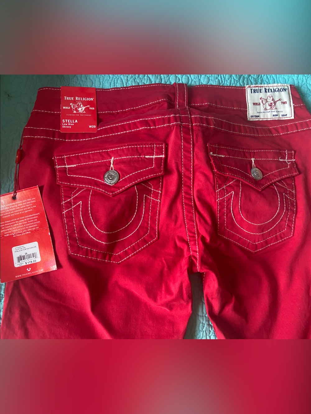 True Religion Red Stella Skinny Jeans - Picture 7 of 7